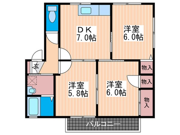 シャルマンハイツＢ棟の物件間取画像